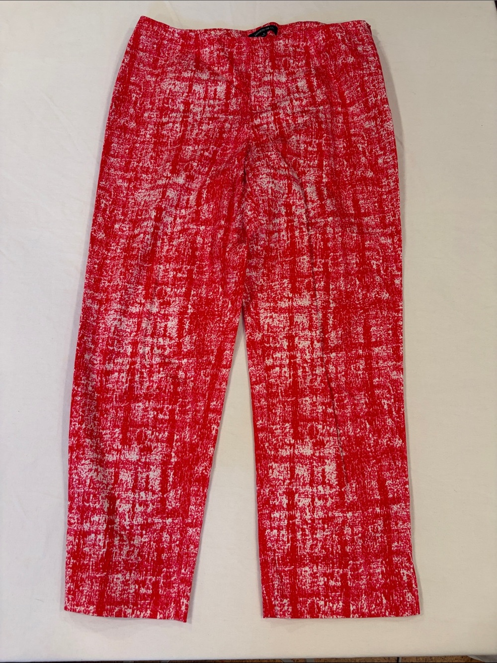 Lafayette 148 New York Red and White Printed Pants